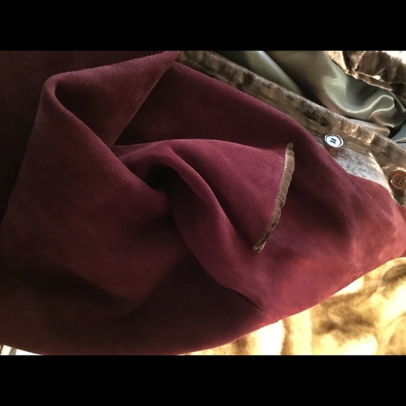 Vintage Maxfield Parrish Cranberry Suede jacket - Picture 4 of 6